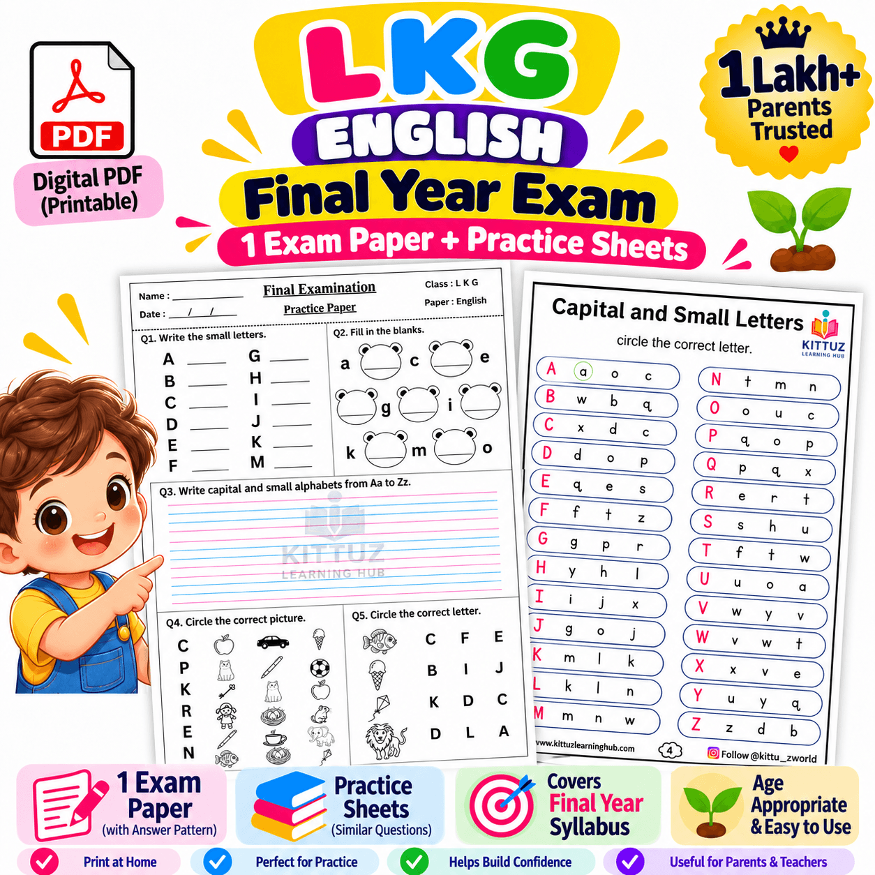 LKG English Final Exam Worksheets Pdf