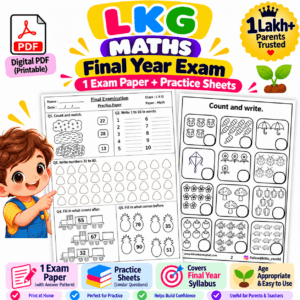 LKG Maths Final Exam Worksheets PDF