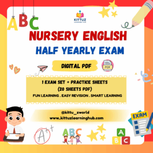 Nursery English Half Yearly Exam Digital PDF