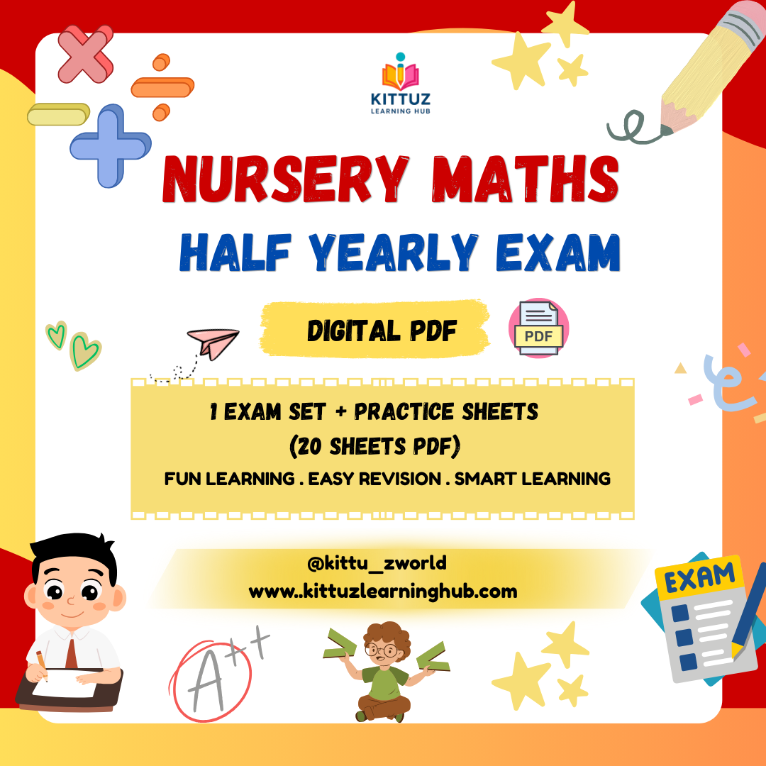 Nursery Maths Half Yearly Exam Digital PDF