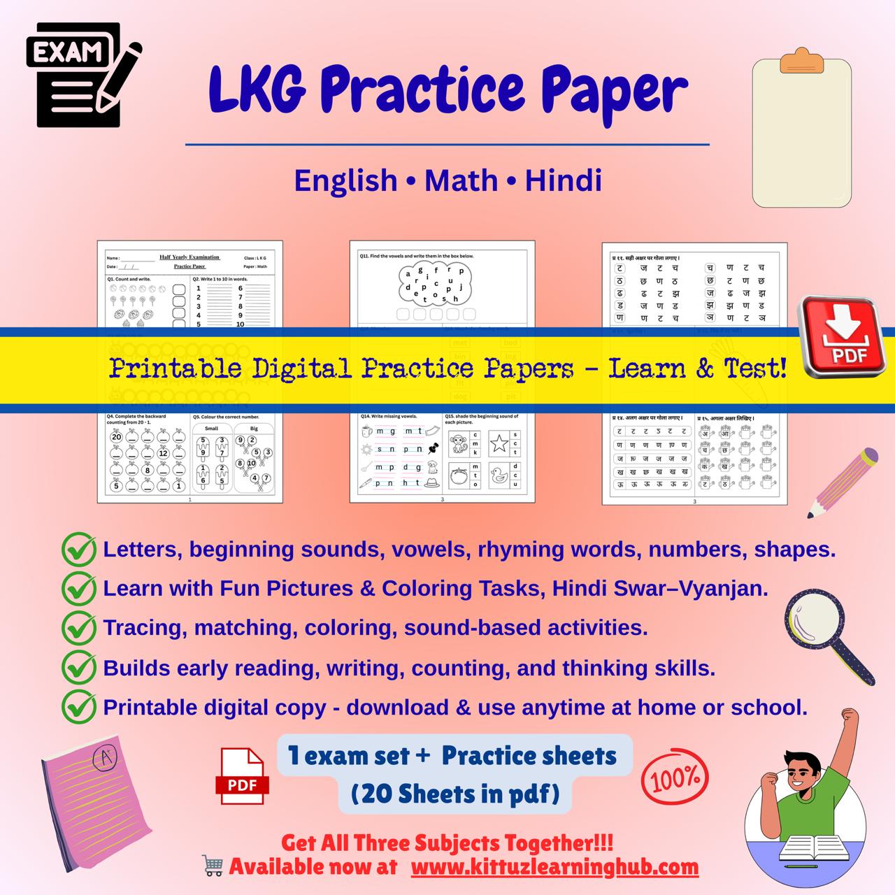 LKG Maths Half Yearly Exam Digital PDF - Image 2