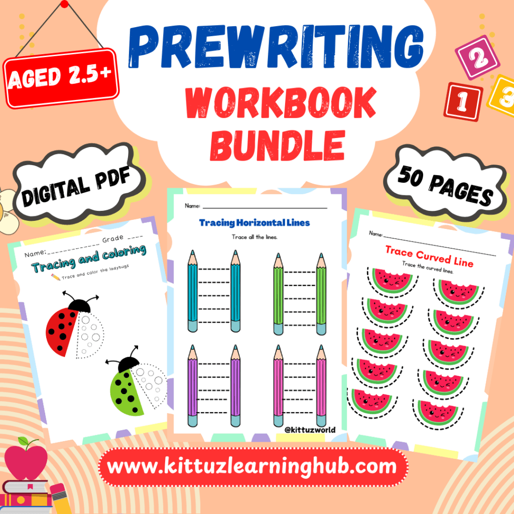 Prewriting Workbook Bundle for Kids | Digital PDF - Kittuz Learning Hub