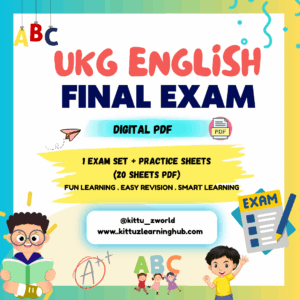 UKG English Final Exam  Worksheet PDF (20 Pages)