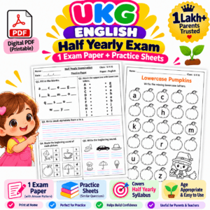 UKG English Half Yearly Exam PDF