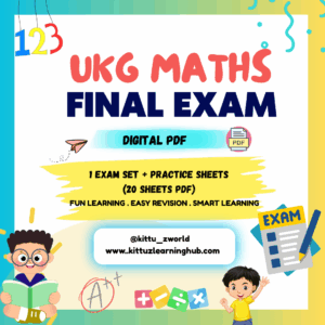 UKG Maths Final Exam Worksheet PDF (20 Pages)