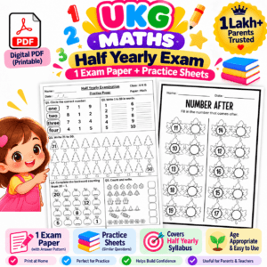 UKG Maths Half Yearly Exam PDF