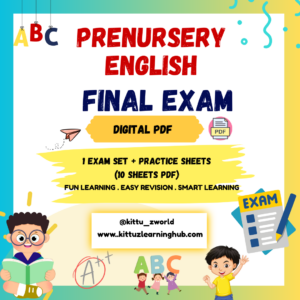 Pre-Nursery English Final Exam – Digital PDF