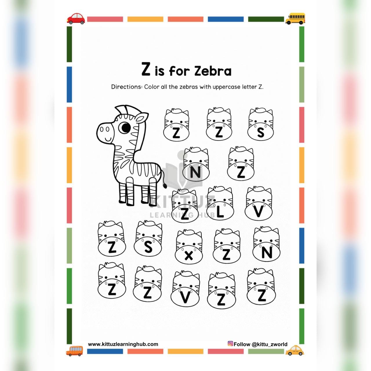 A to Z Alphabet Recognition Worksheets Bundle (26 Pages) - Image 2