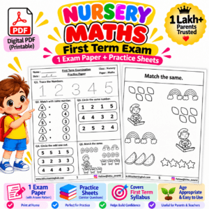 Nursery Maths First Term Exam PDF