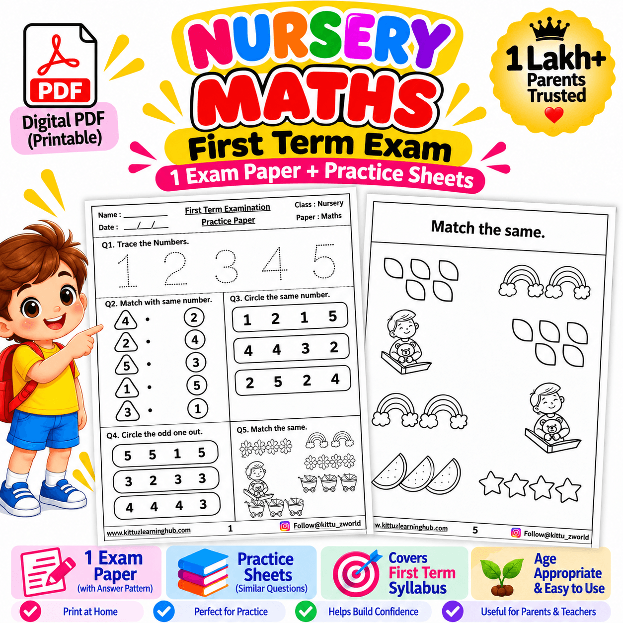 Nursery Maths First Term Exam PDF