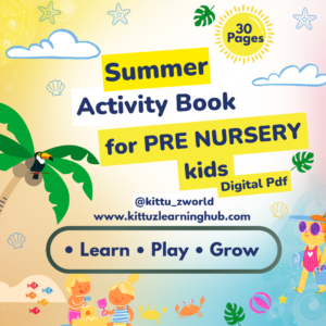 Pre Nursery Kids Summer Worksheets Bundle
