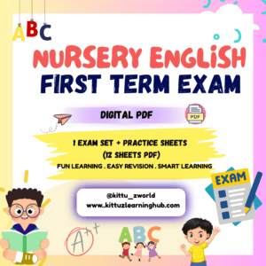 Nursery English First Term Exam PDF