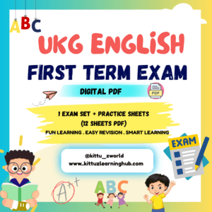 UKG English First Term Exam PDF