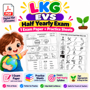 LKG EVS Half Yearly Exam Paper PDF