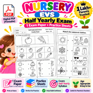 Nursery EVS Half Yearly Exam Paper PDF