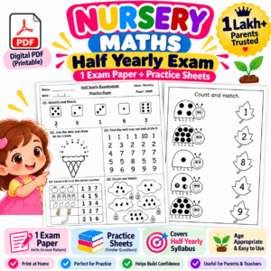 Nursery Maths Half Yearly Exam Digital PDF