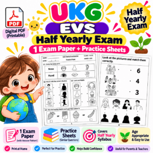 UKG EVS Half Yearly Exam Paper PDF